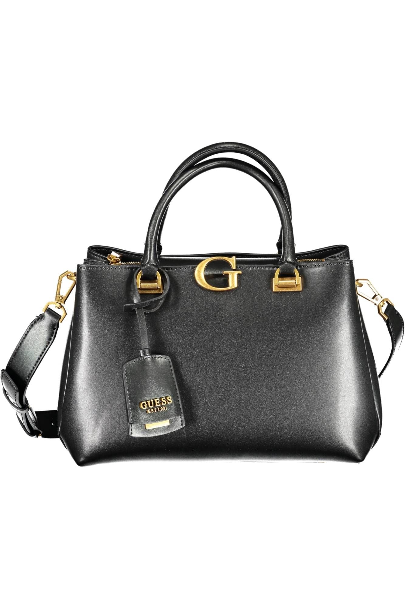 Guess Jeans Chic Black Multi-Pocket Handbag