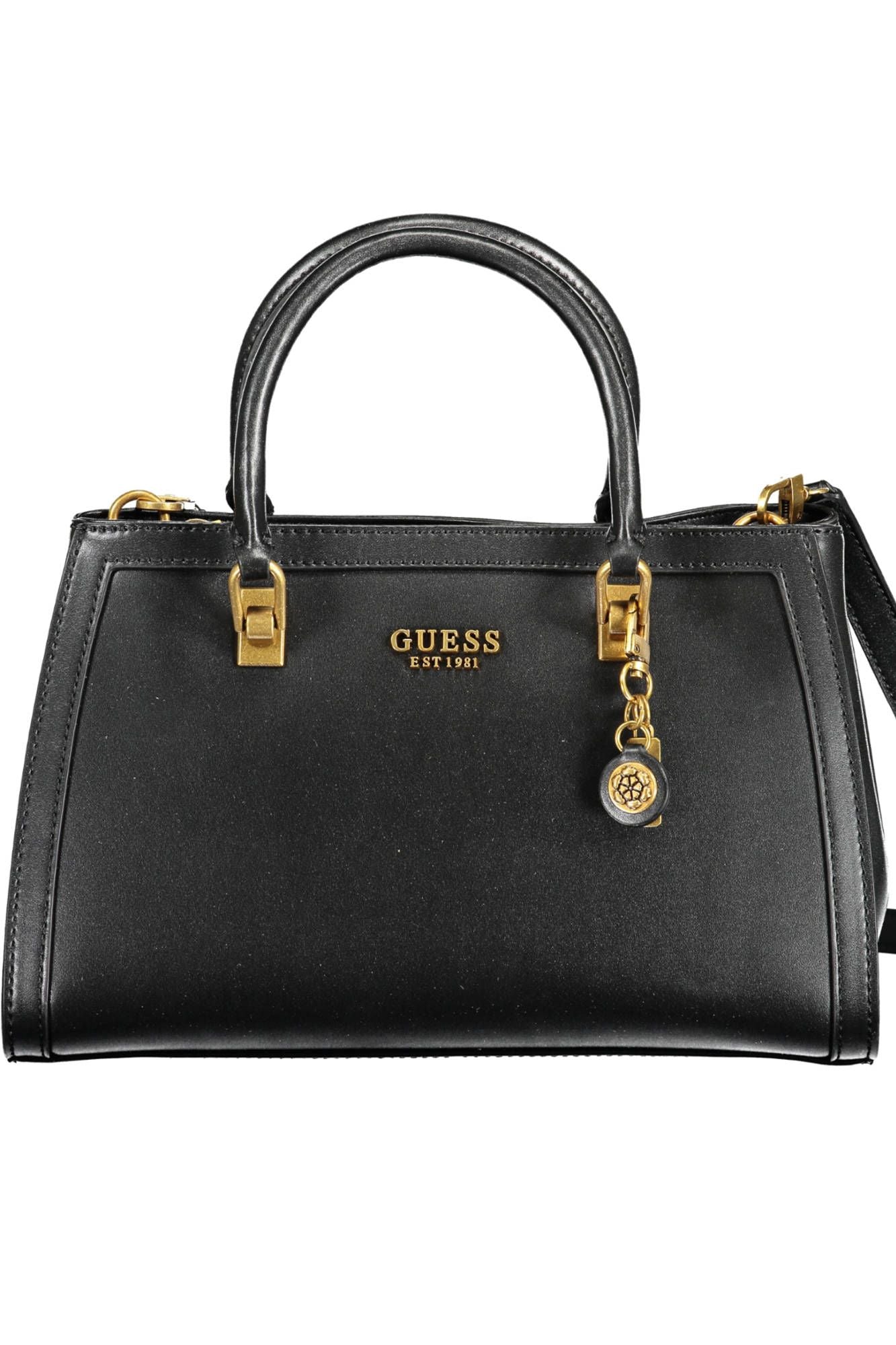 Guess Jeans Elegant Black Polyurethane Handbag with Logo