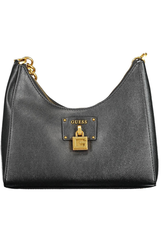 Guess Jeans Chic Black Chain Handle Shoulder Bag