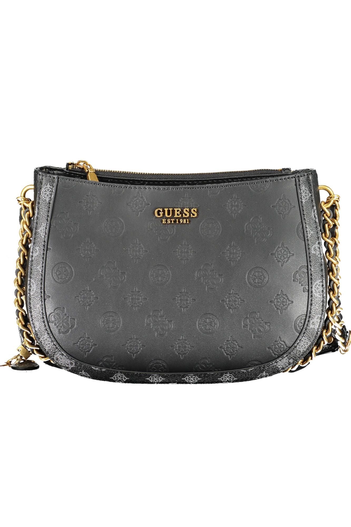 Guess Jeans Chic Black Chain Shoulder Handbag