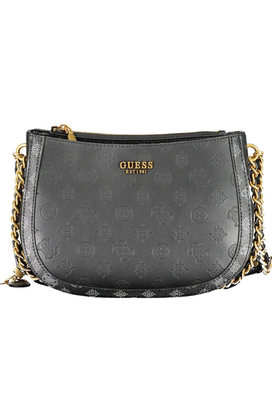 Guess Jeans Chic Black Chain Shoulder Handbag