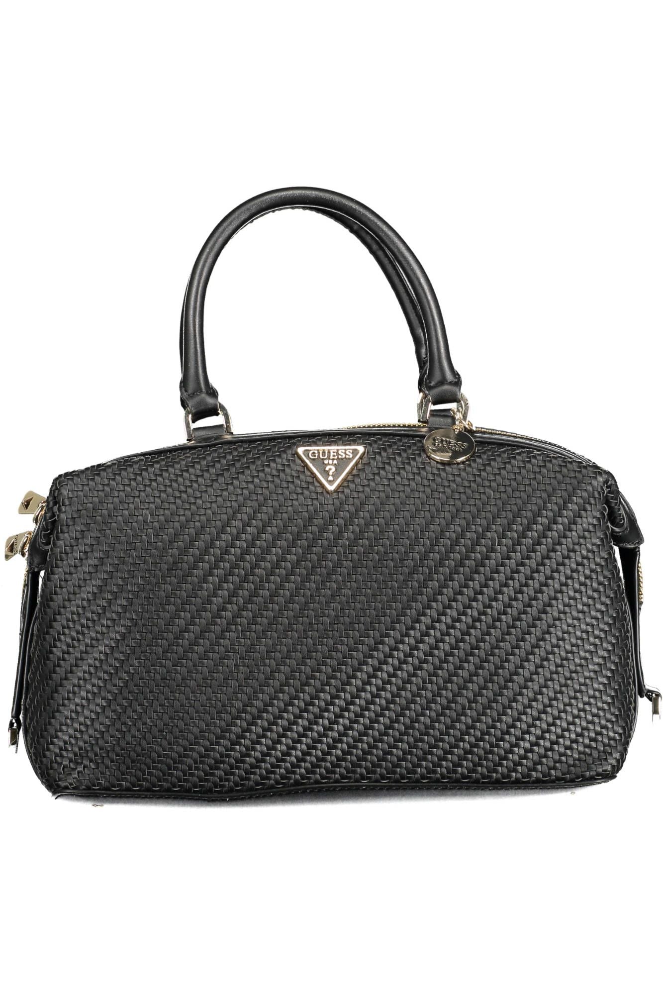 Guess Jeans Chic Black Shoulder Bag with Contrasting Details