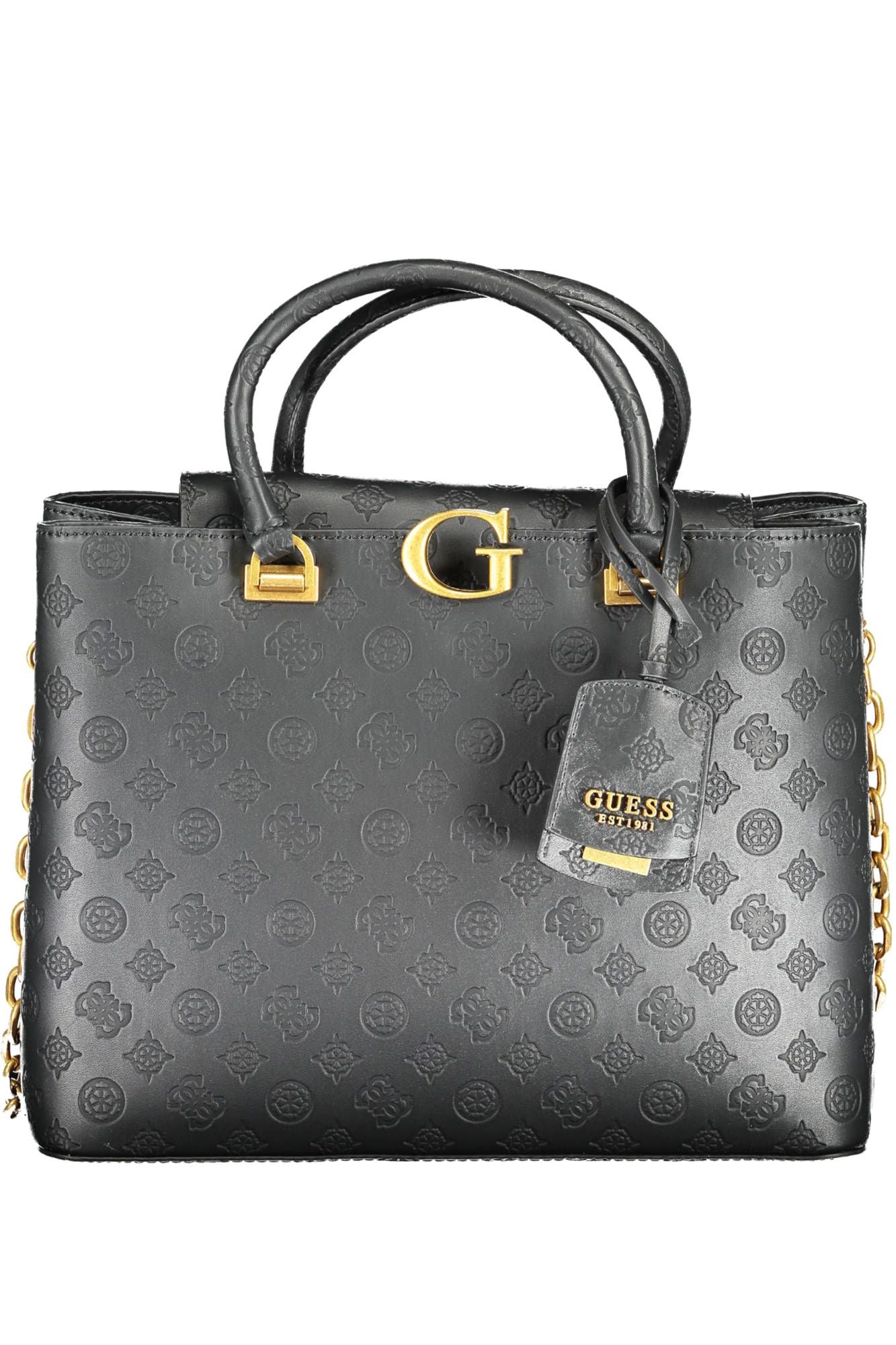 Guess Jeans Chic Black Chain-Strap Handbag for Elegant Outings