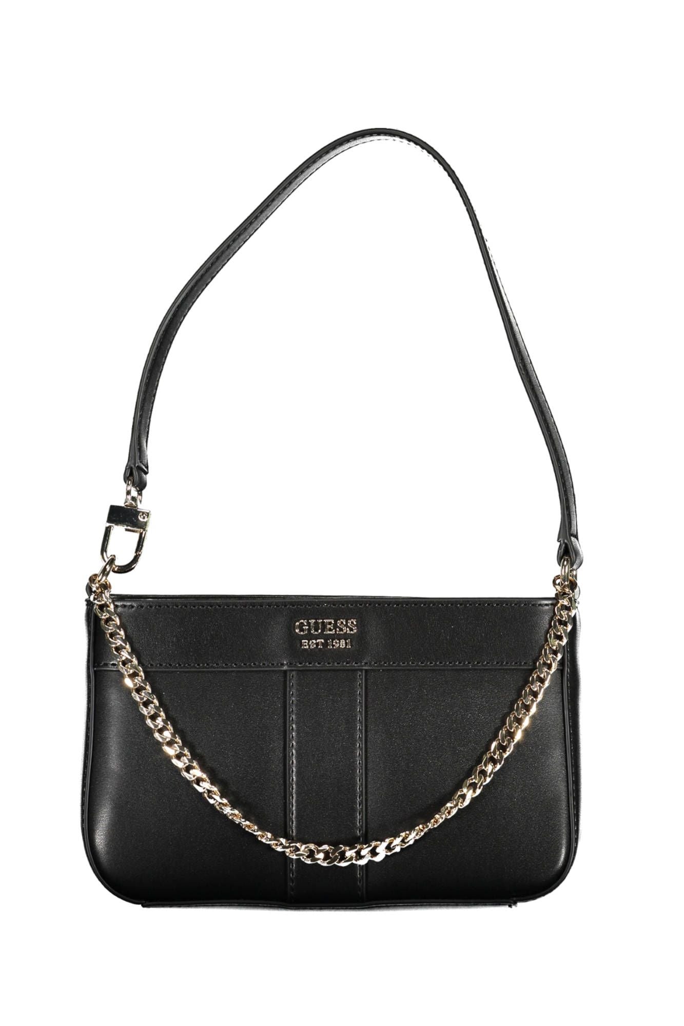 Guess Jeans Chic Black Chain-Handle Evening Bag