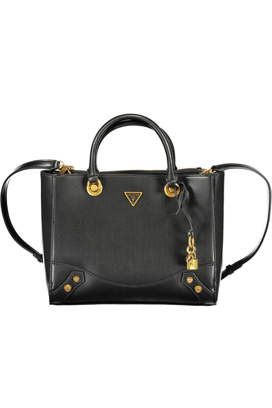 Guess Jeans Elegant Black Handbag with Contrasting Details