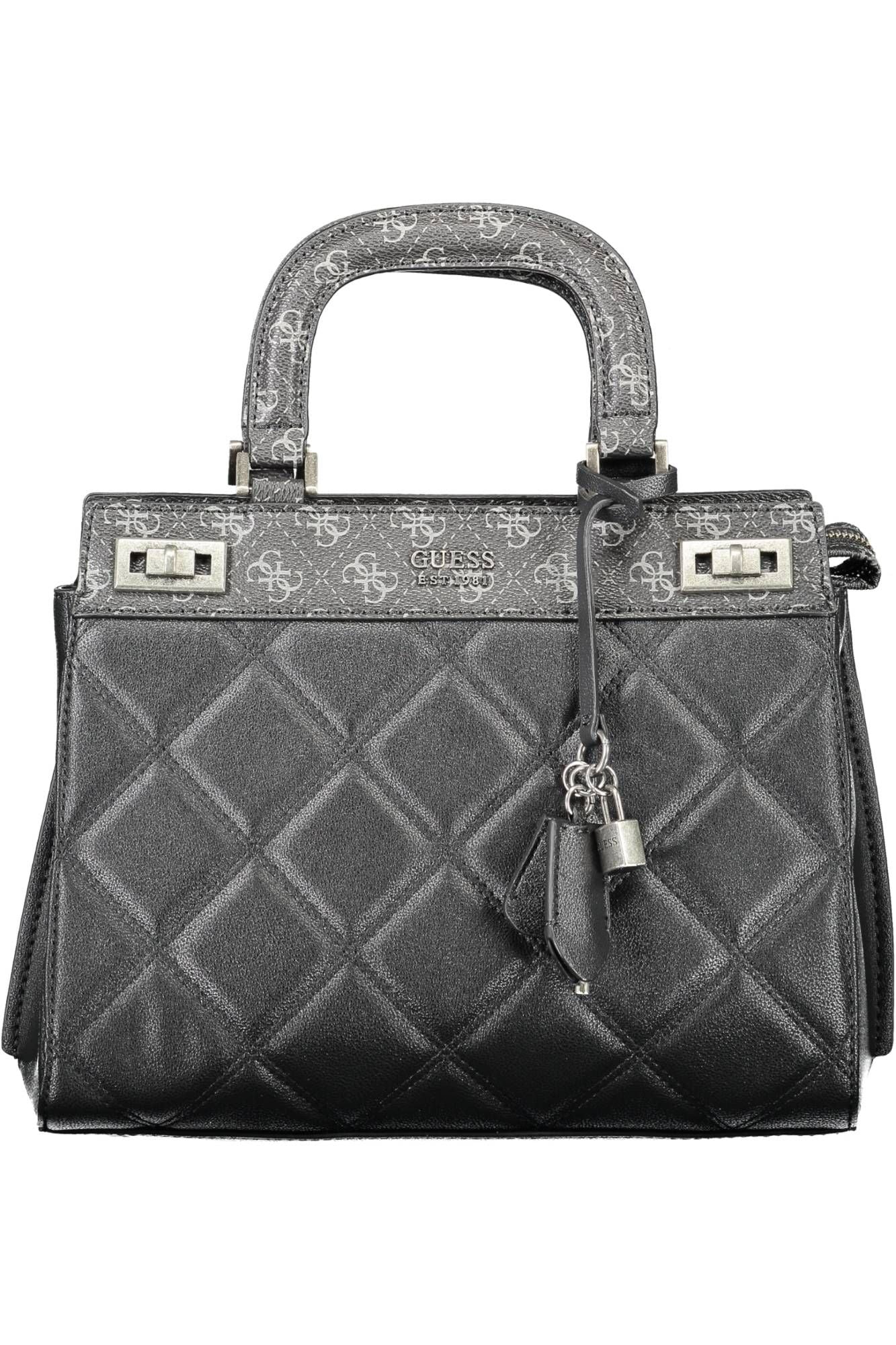 Guess Jeans Elegant Black Contrasting Detail Handbag