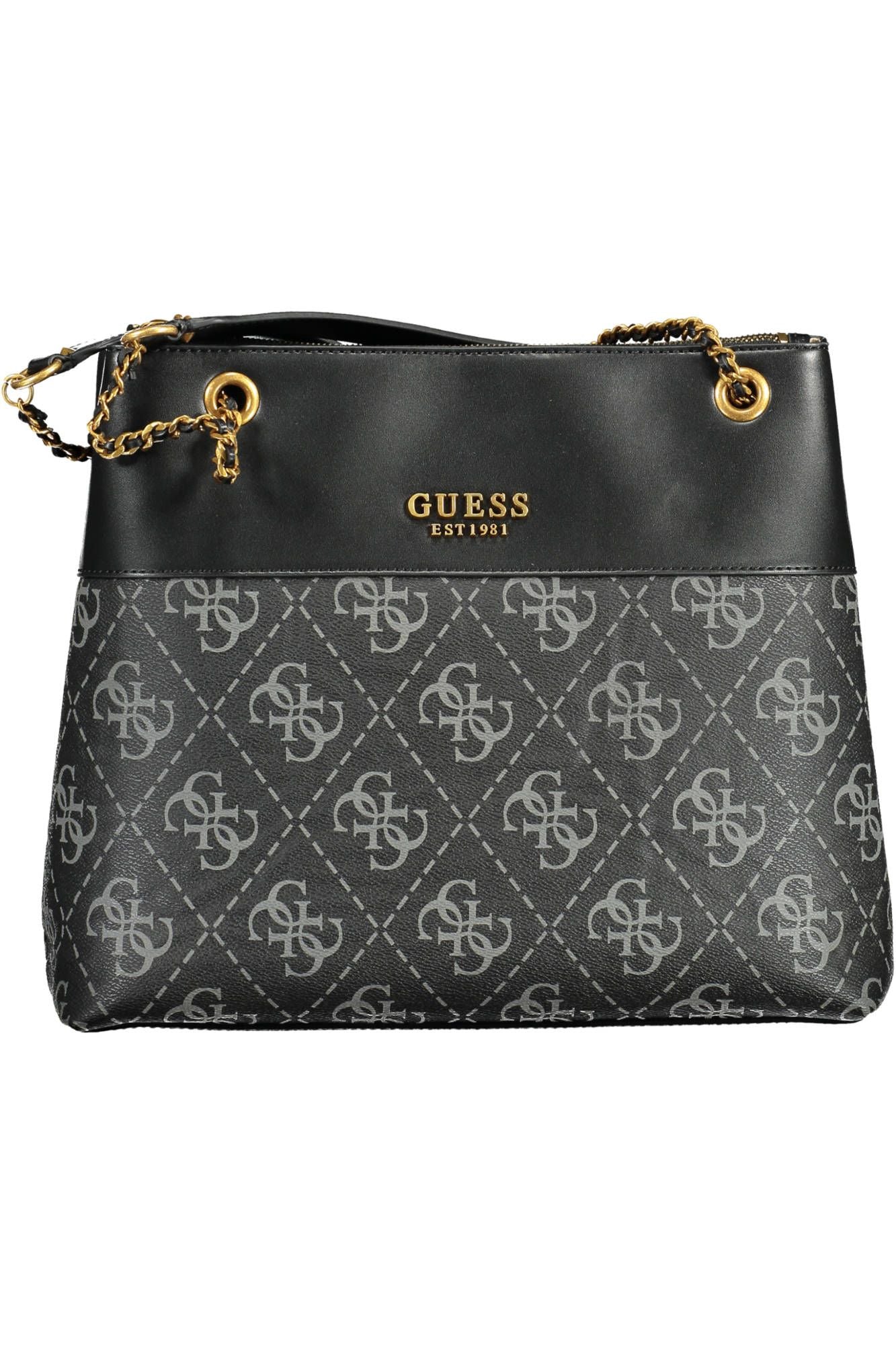 Guess Jeans Chic Black Chain-Handle Shoulder Bag