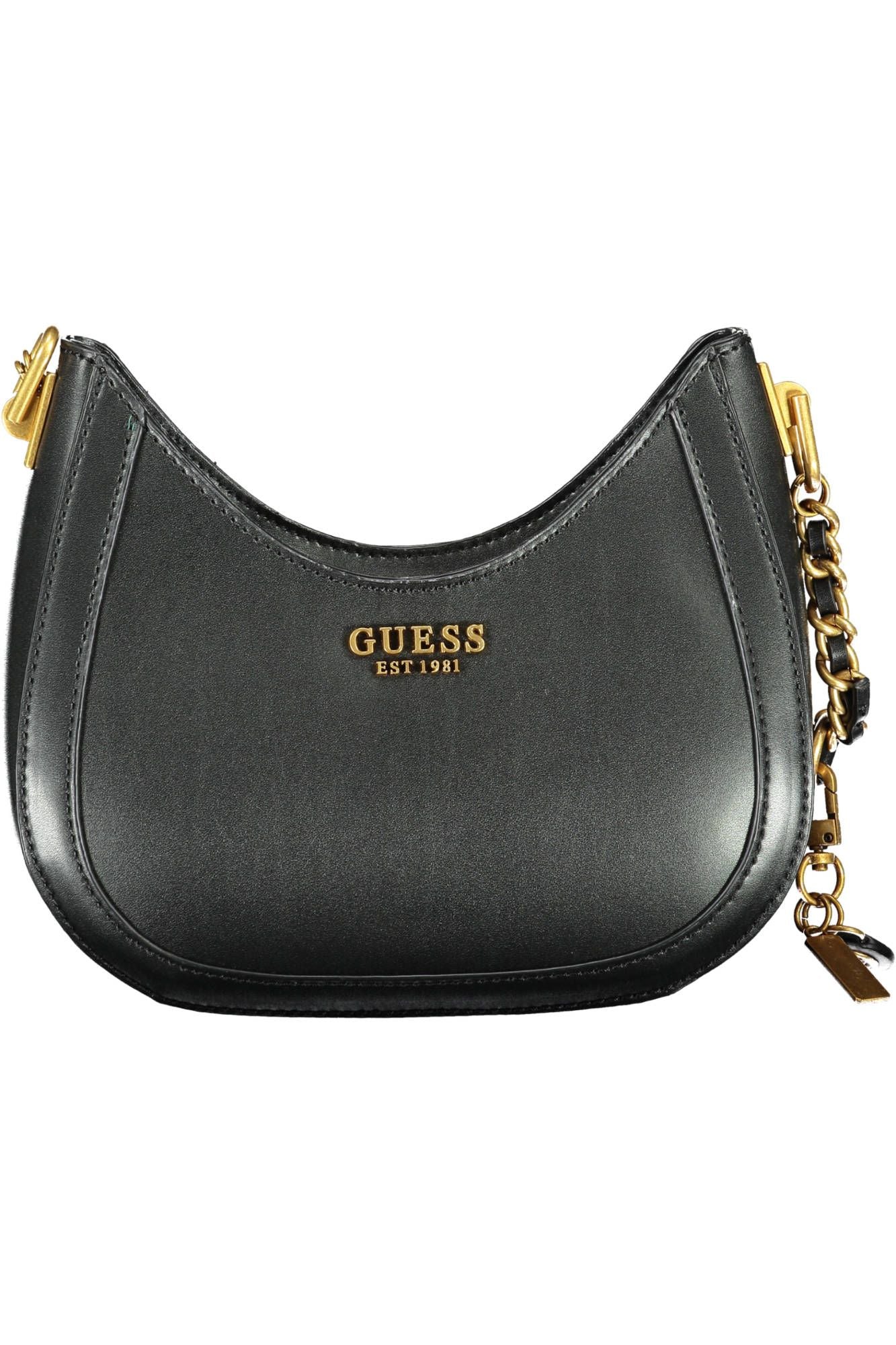 Guess Jeans Elegant Black Shoulder Bag with Contrasting Details