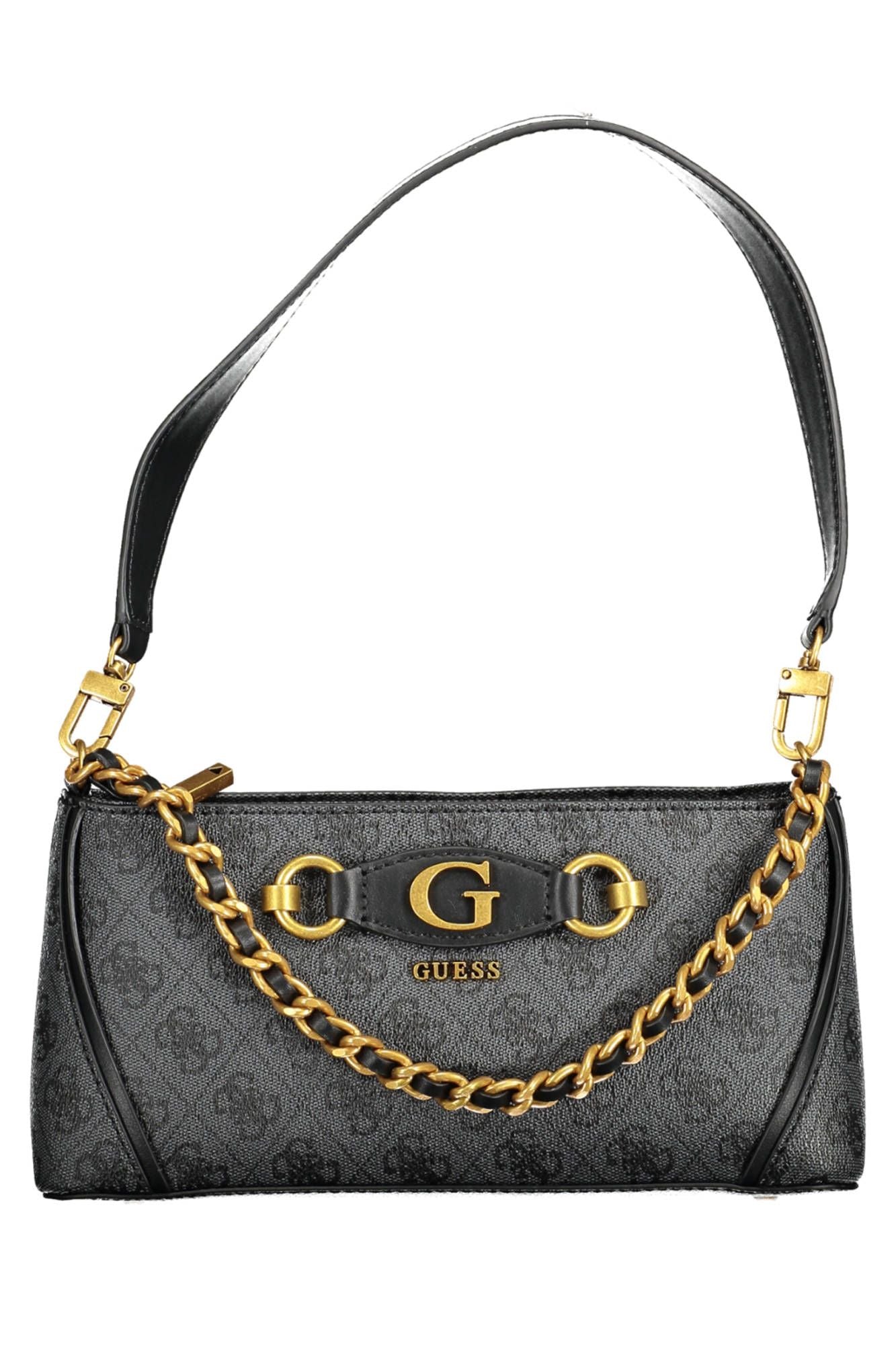 Guess Jeans Elegant Black Chain Handle Handbag