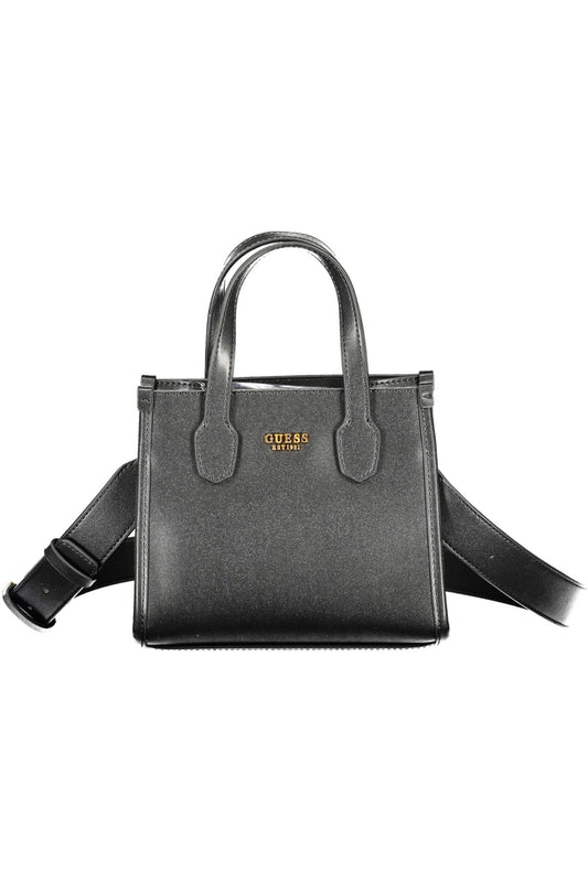 Guess Jeans Elegant Black Polyurethane Handbag with Logo Detail