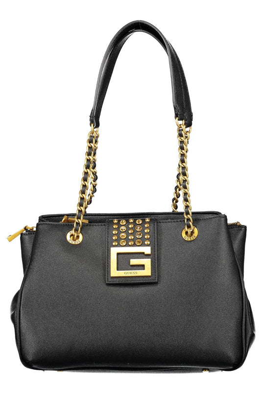 Guess Jeans Chic Black Multi-Compartment Handbag