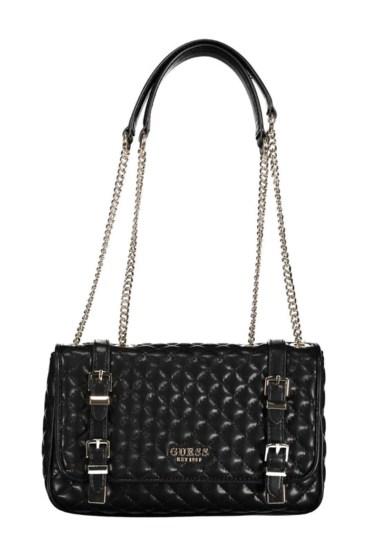 Guess Jeans Elegant Black Chain Shoulder Handbag