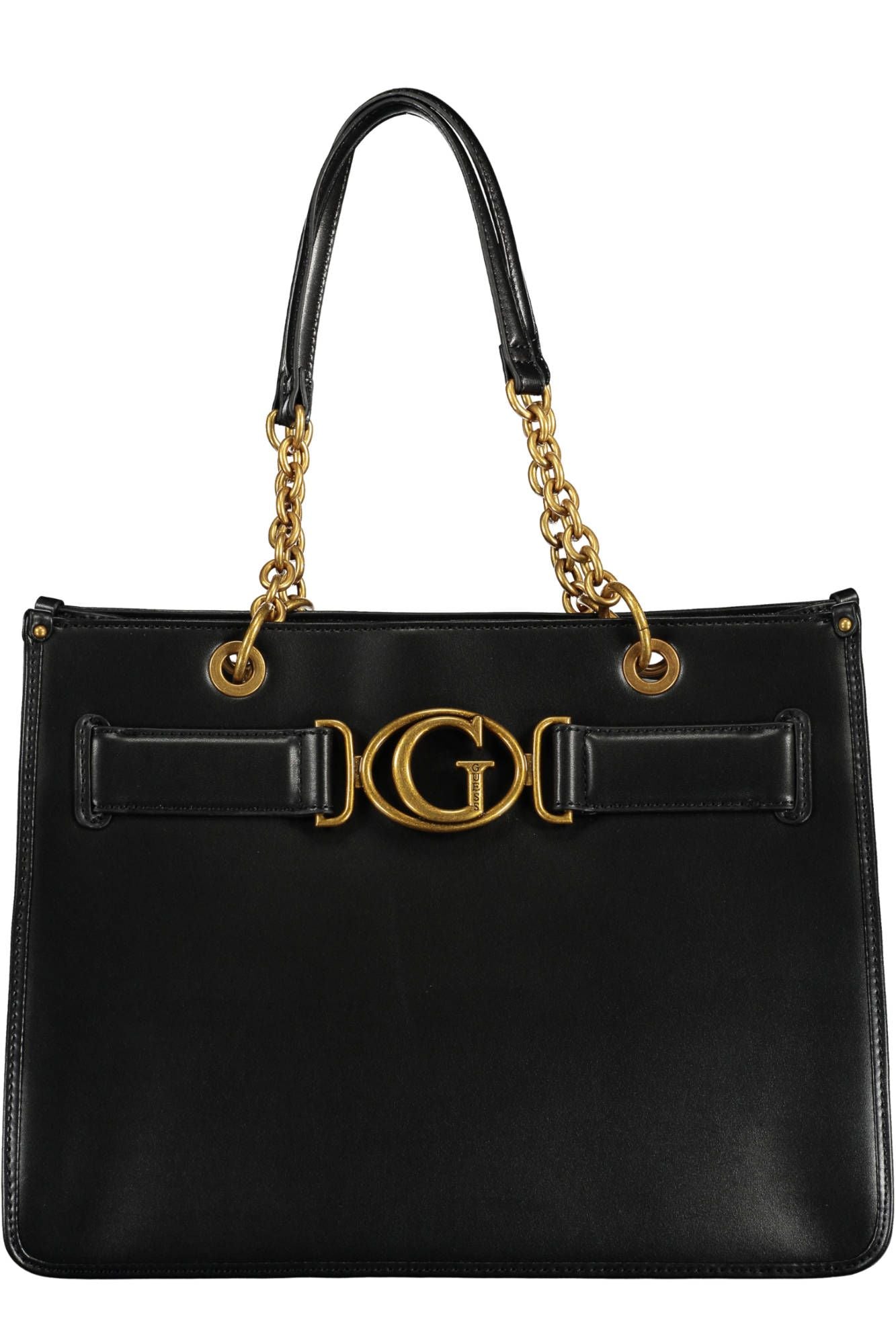 Guess Jeans Elegant Black Shoulder Bag with Contrasting Details