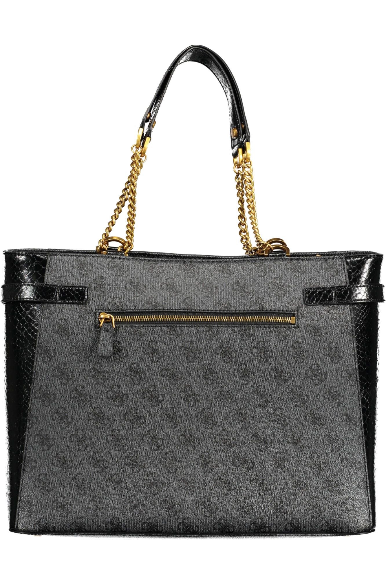 Guess Jeans Chic Black Chain-Handle Shoulder Bag