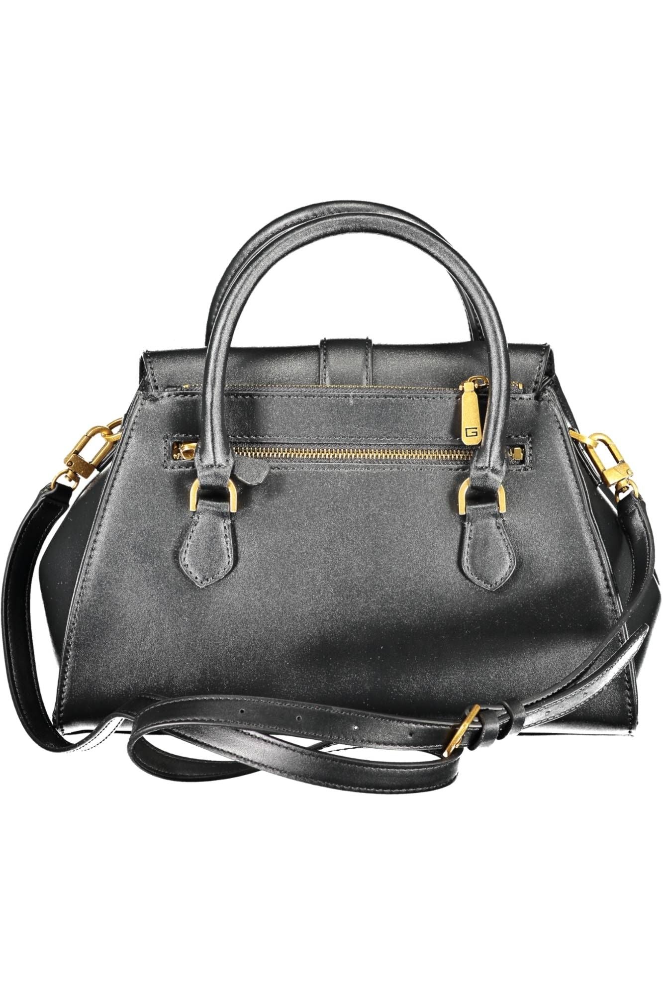 Guess Jeans Chic Black Expandable Handbag with Contrasting Details