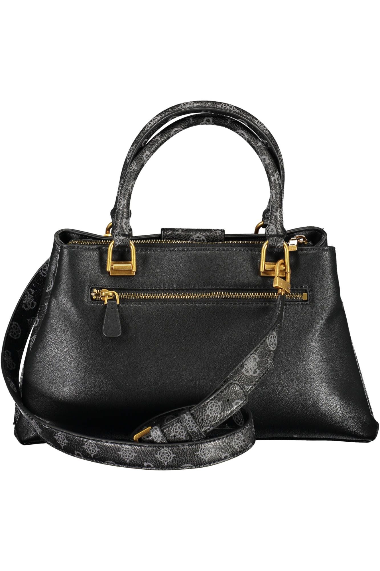 Guess Jeans Elegant Black Polyurethane Handbag with Contrasting Details