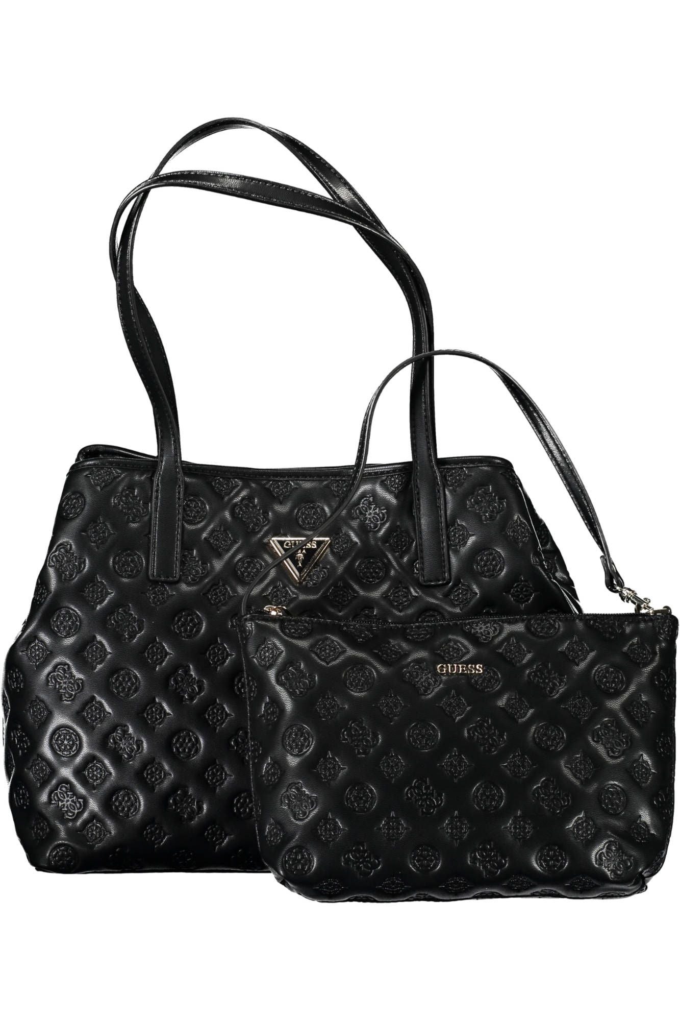 Guess Jeans Chic Black Contrast Detail Shoulder Bag