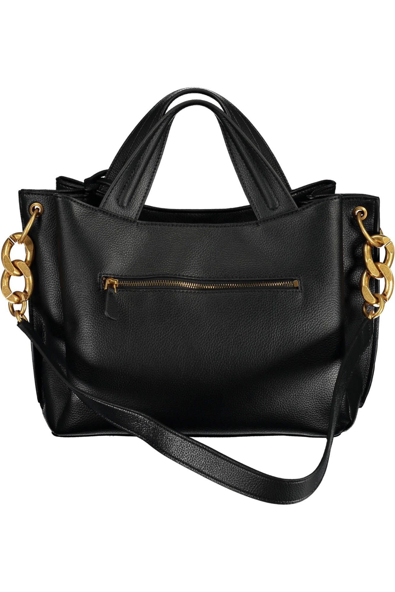 Guess Jeans Chic Black Polyurethane Handbag with Contrasting Details