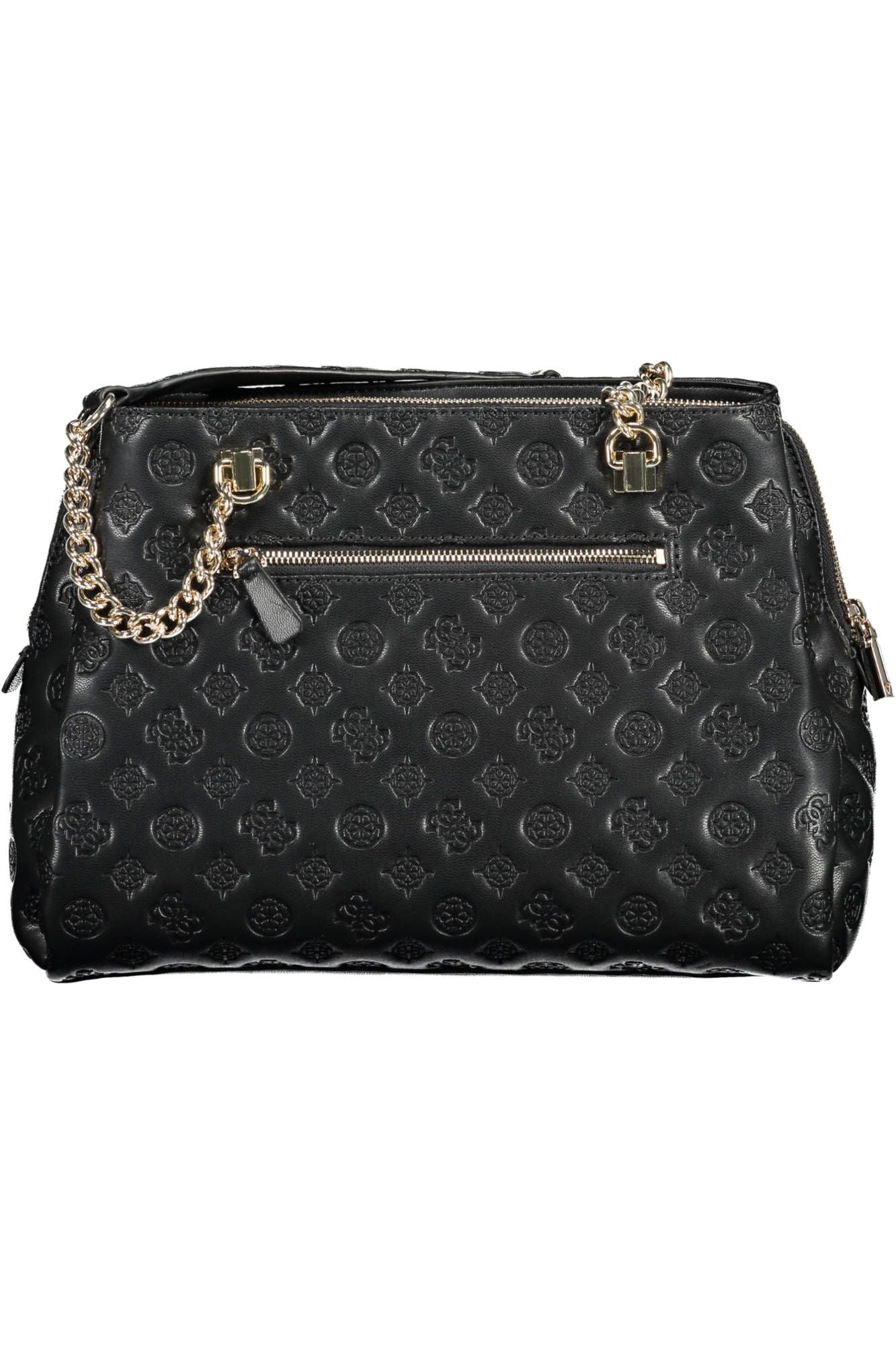 Guess Jeans Chic Black Two-Chain Shoulder Handbag