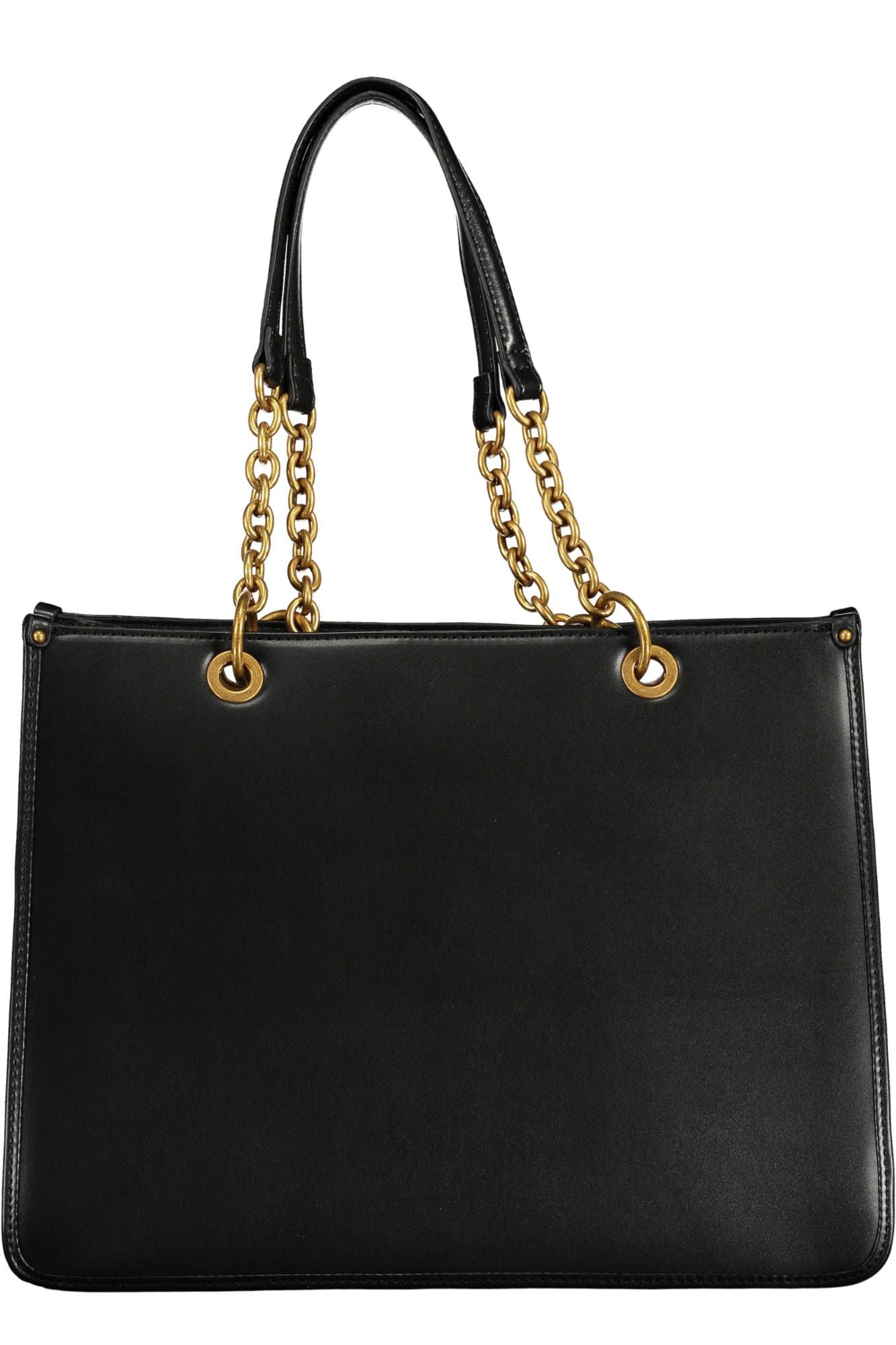 Guess Jeans Elegant Black Shoulder Bag with Contrasting Details