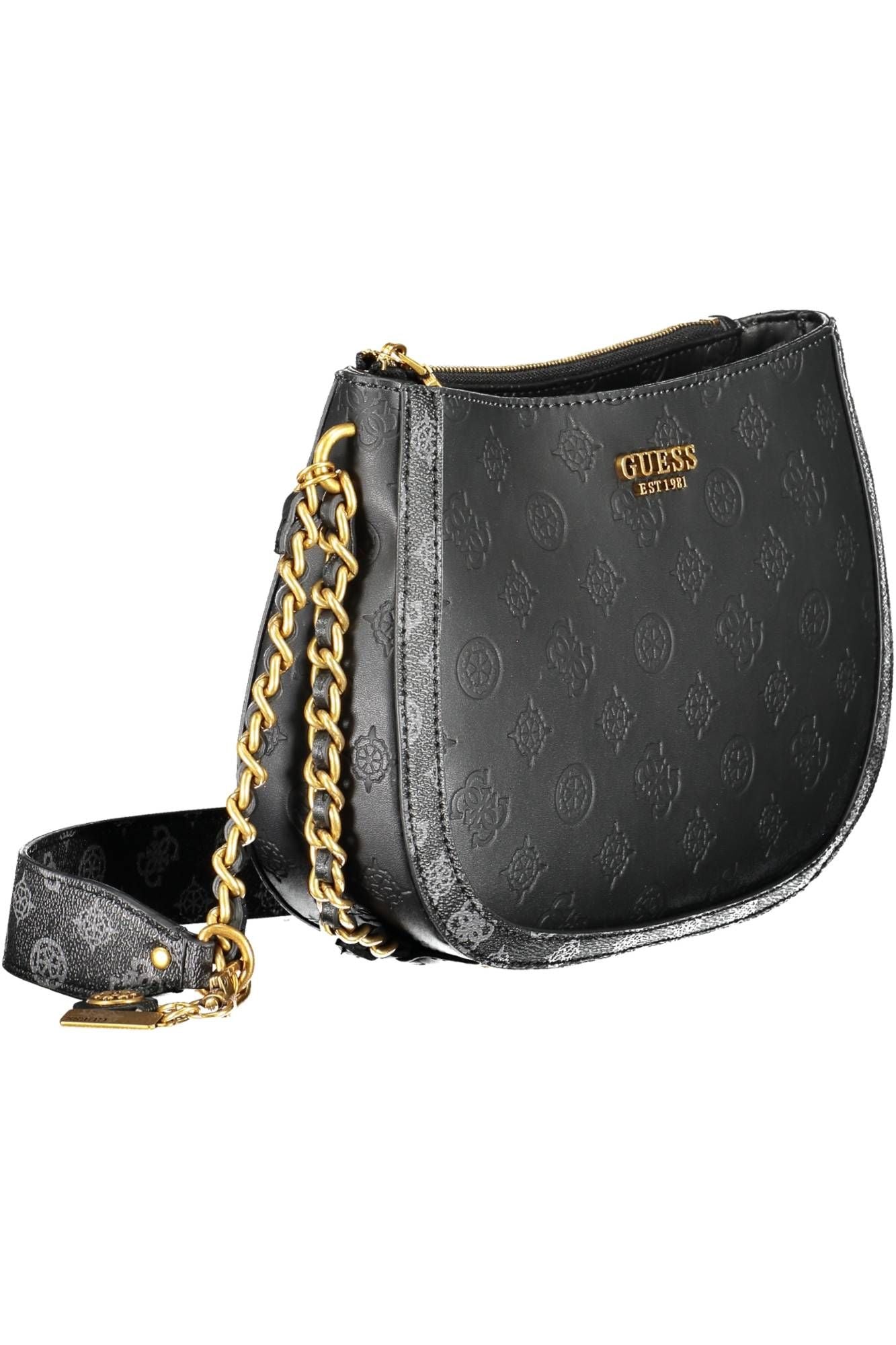 Guess Jeans Chic Black Chain Shoulder Handbag