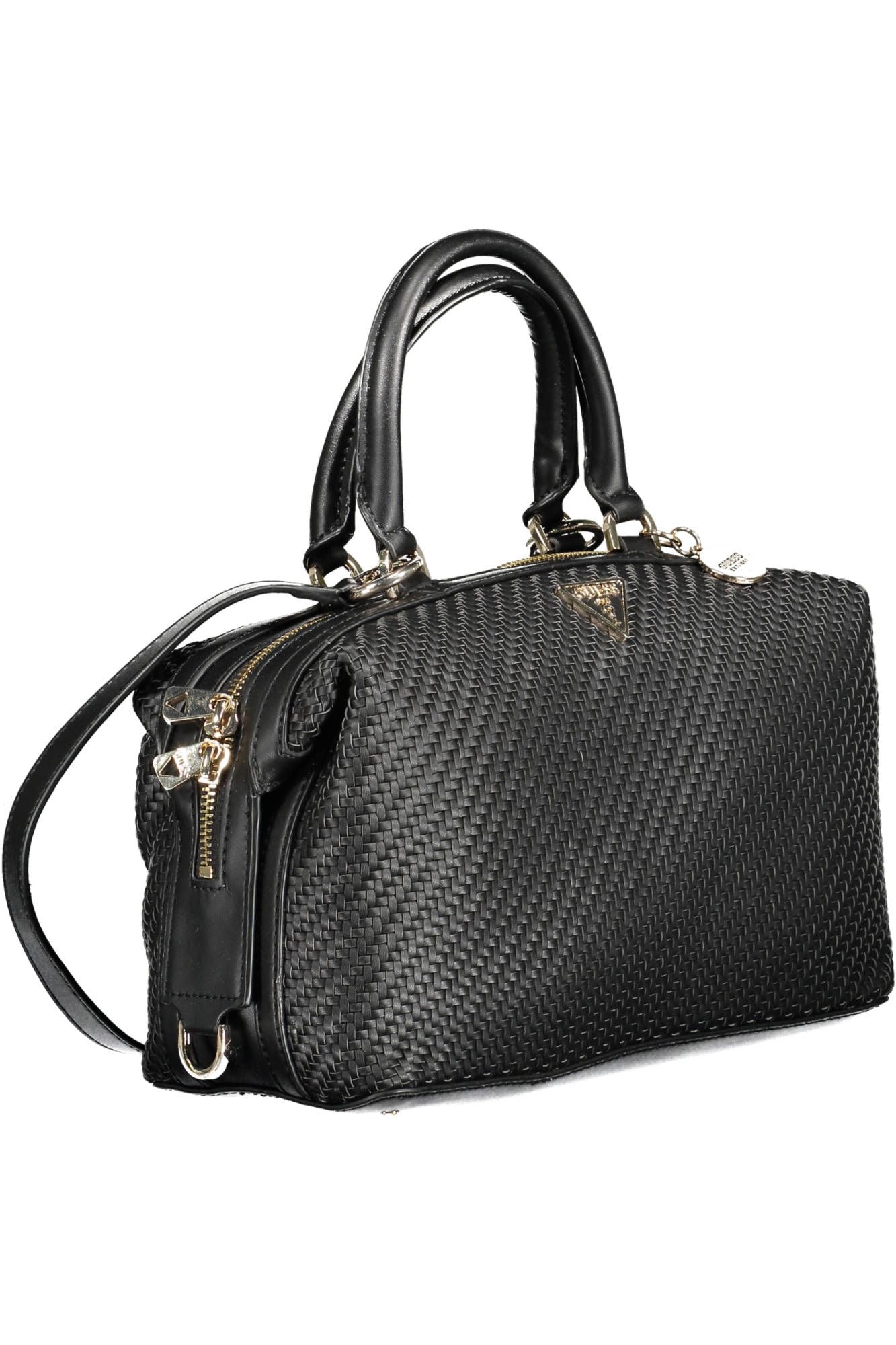 Guess Jeans Chic Black Shoulder Bag with Contrasting Details