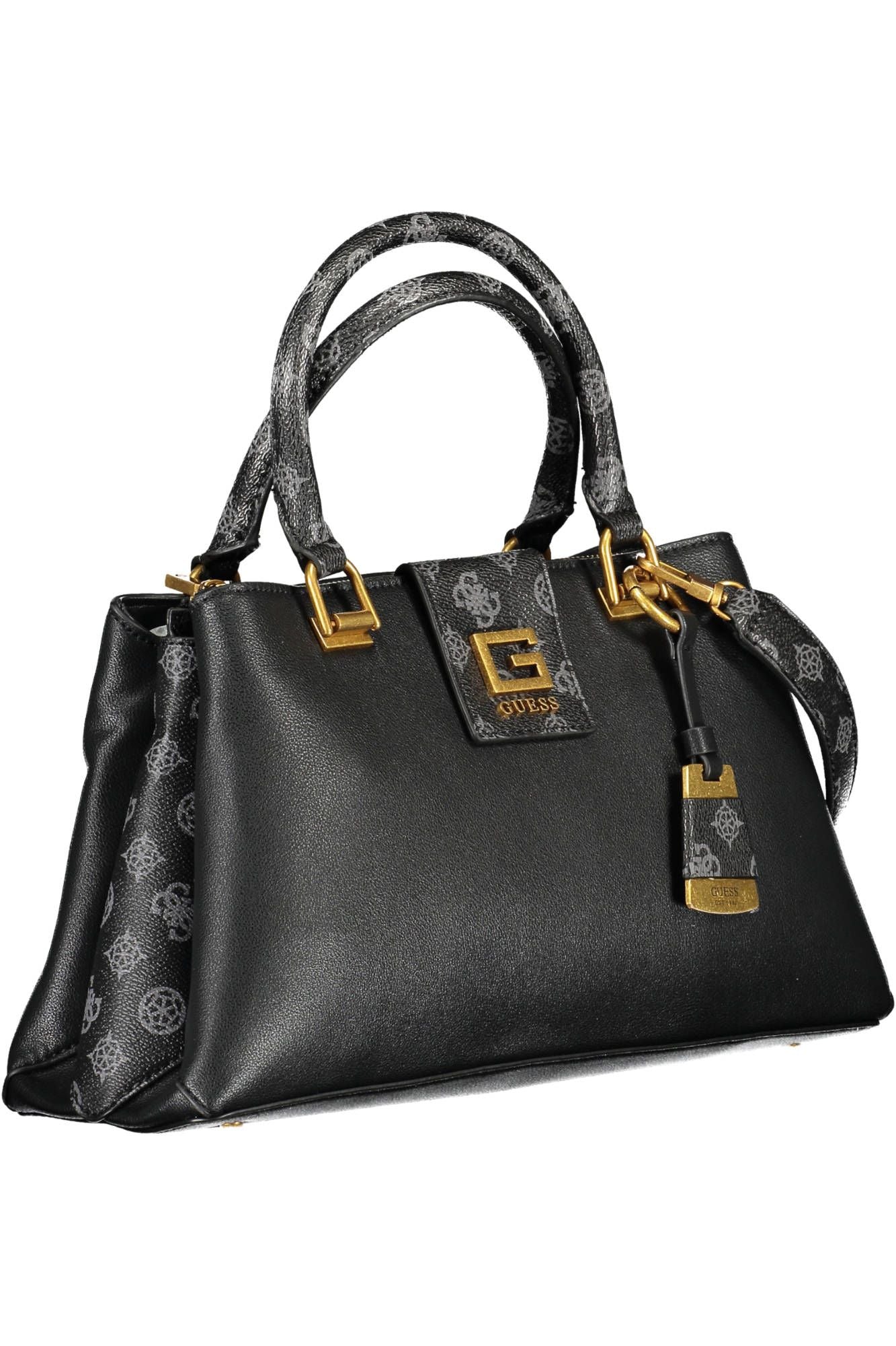 Guess Jeans Elegant Black Polyurethane Handbag with Contrasting Details