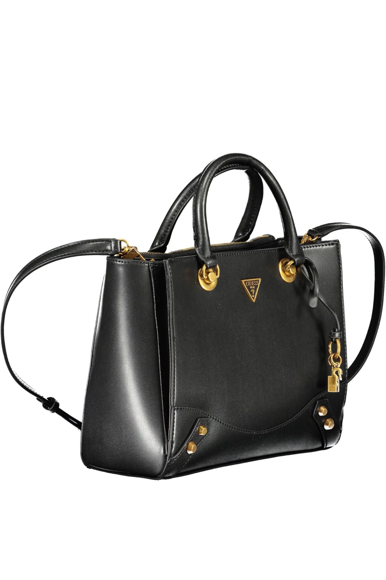 Guess Jeans Elegant Black Handbag with Contrasting Details