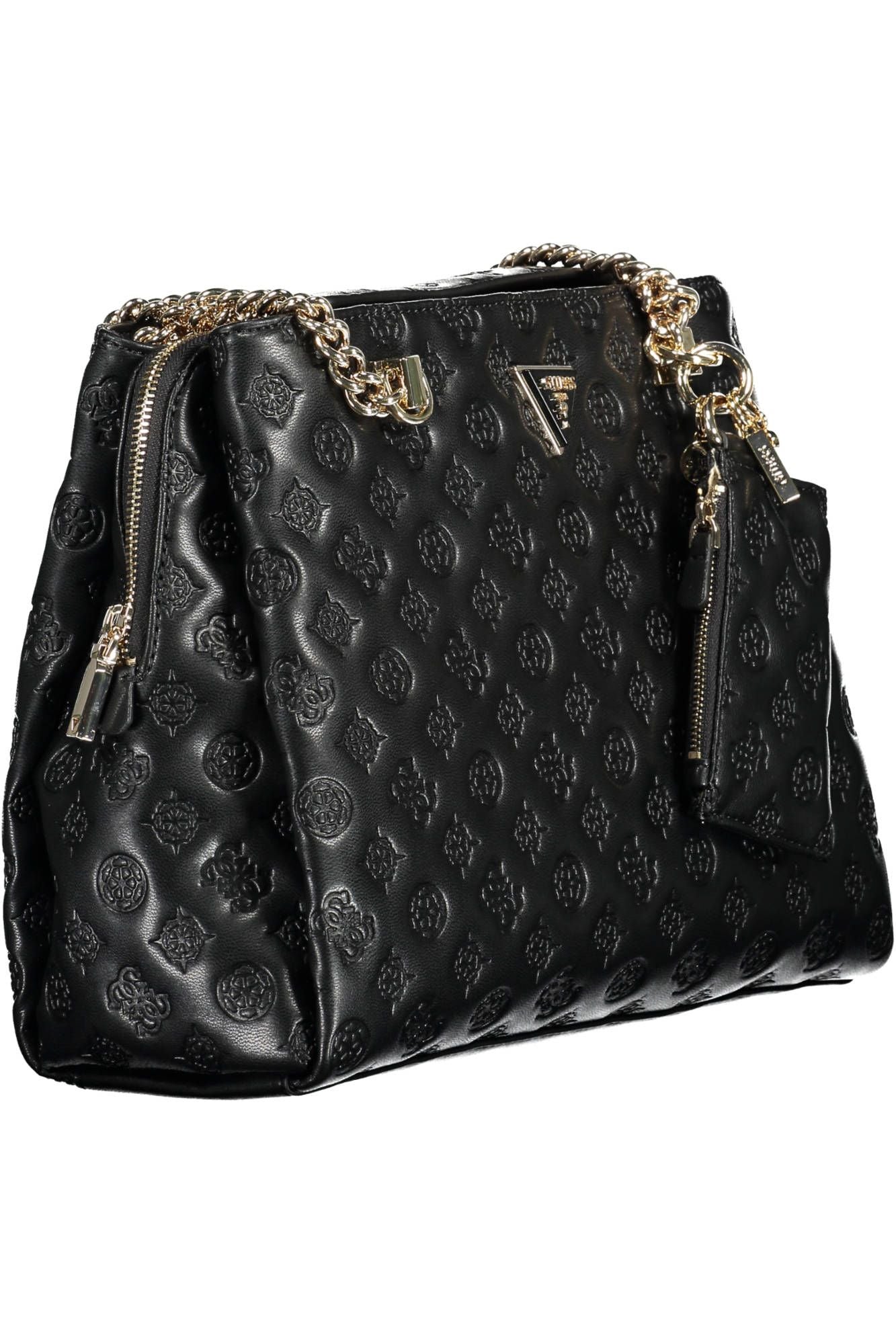 Guess Jeans Chic Black Two-Chain Shoulder Handbag