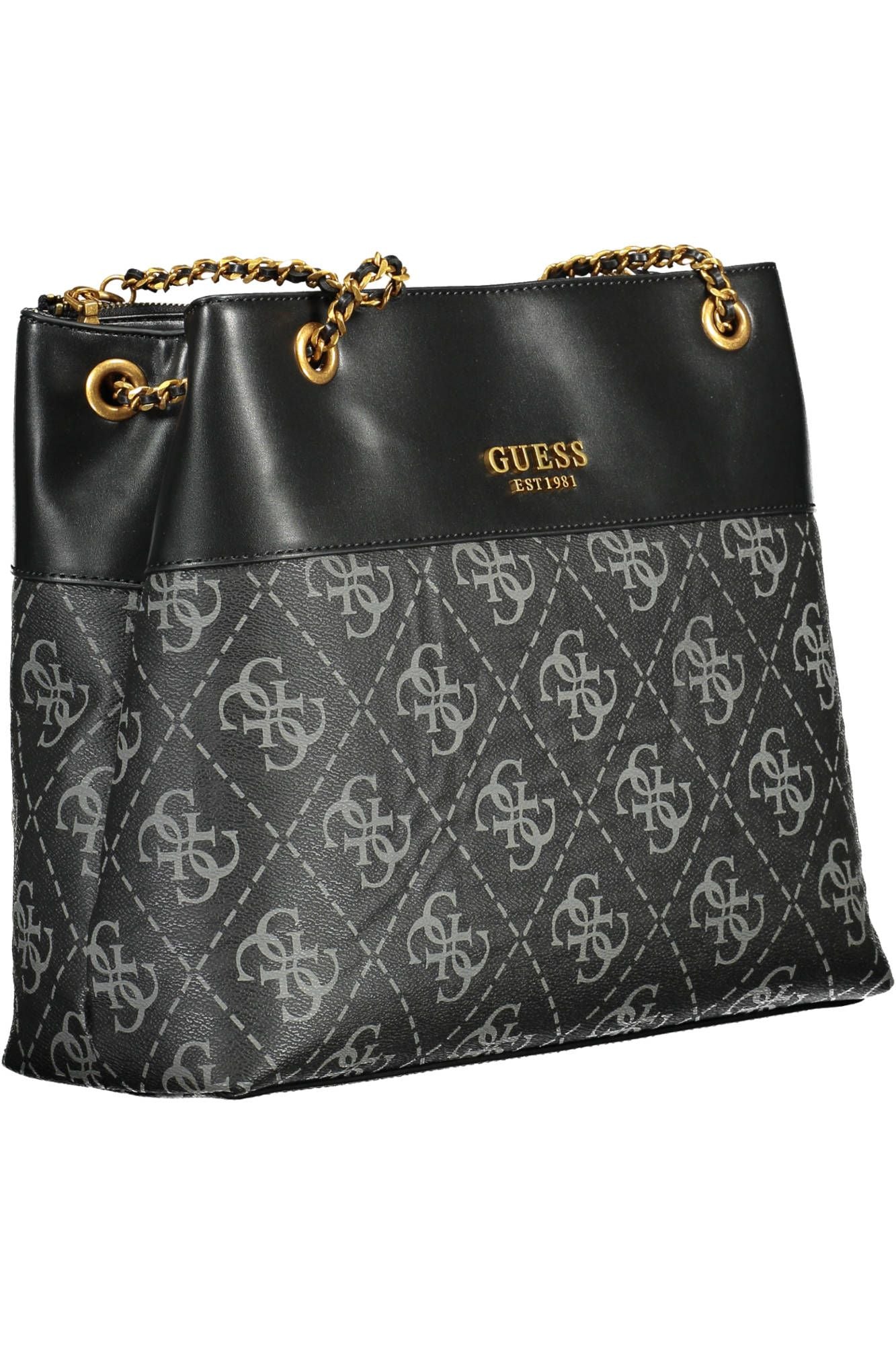 Guess Jeans Chic Black Chain-Handle Shoulder Bag