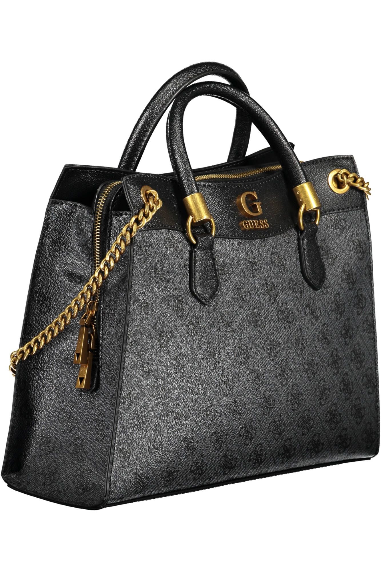 Guess Jeans Elegant Black Chain-Handle Handbag