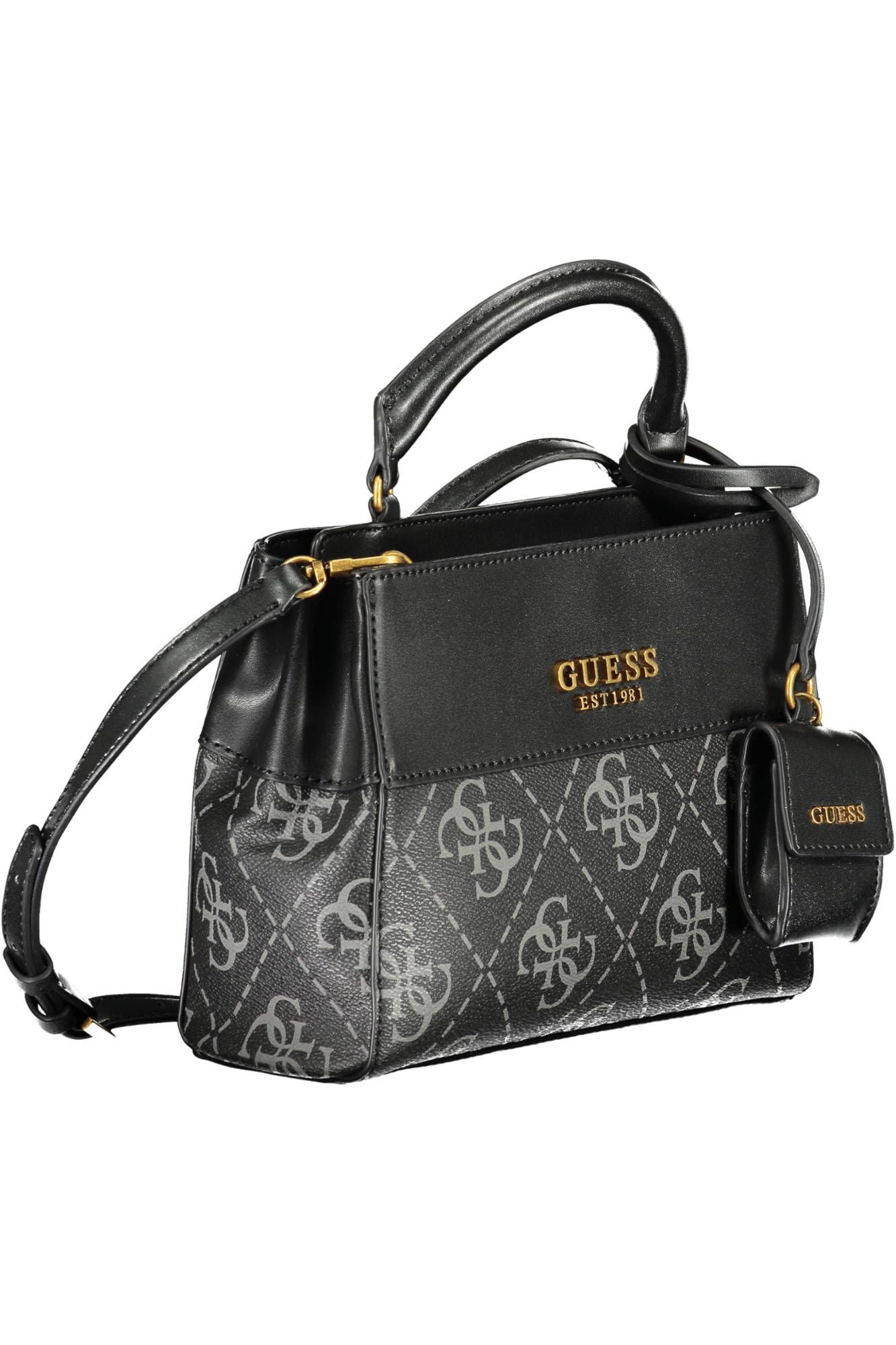 Guess Jeans Elegant Black Guess Handbag with Removable Coin Purse