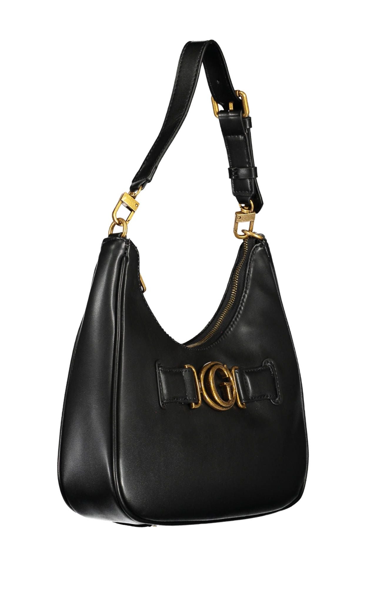 Guess Jeans Chic Black Shoulder Bag with Contrasting Details