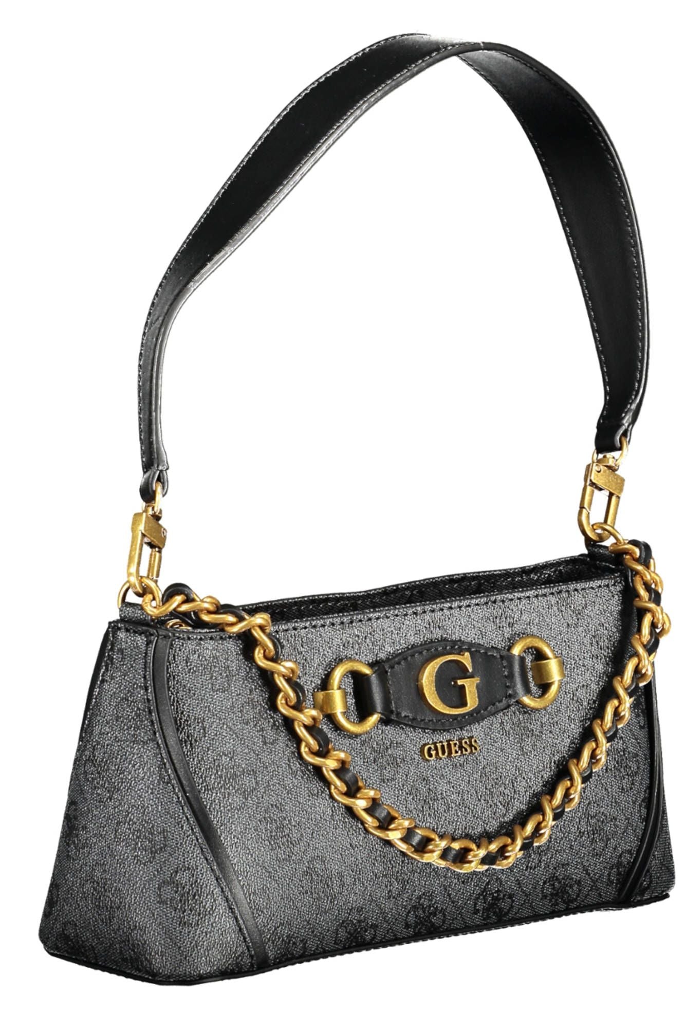 Guess Jeans Elegant Black Chain Handle Handbag