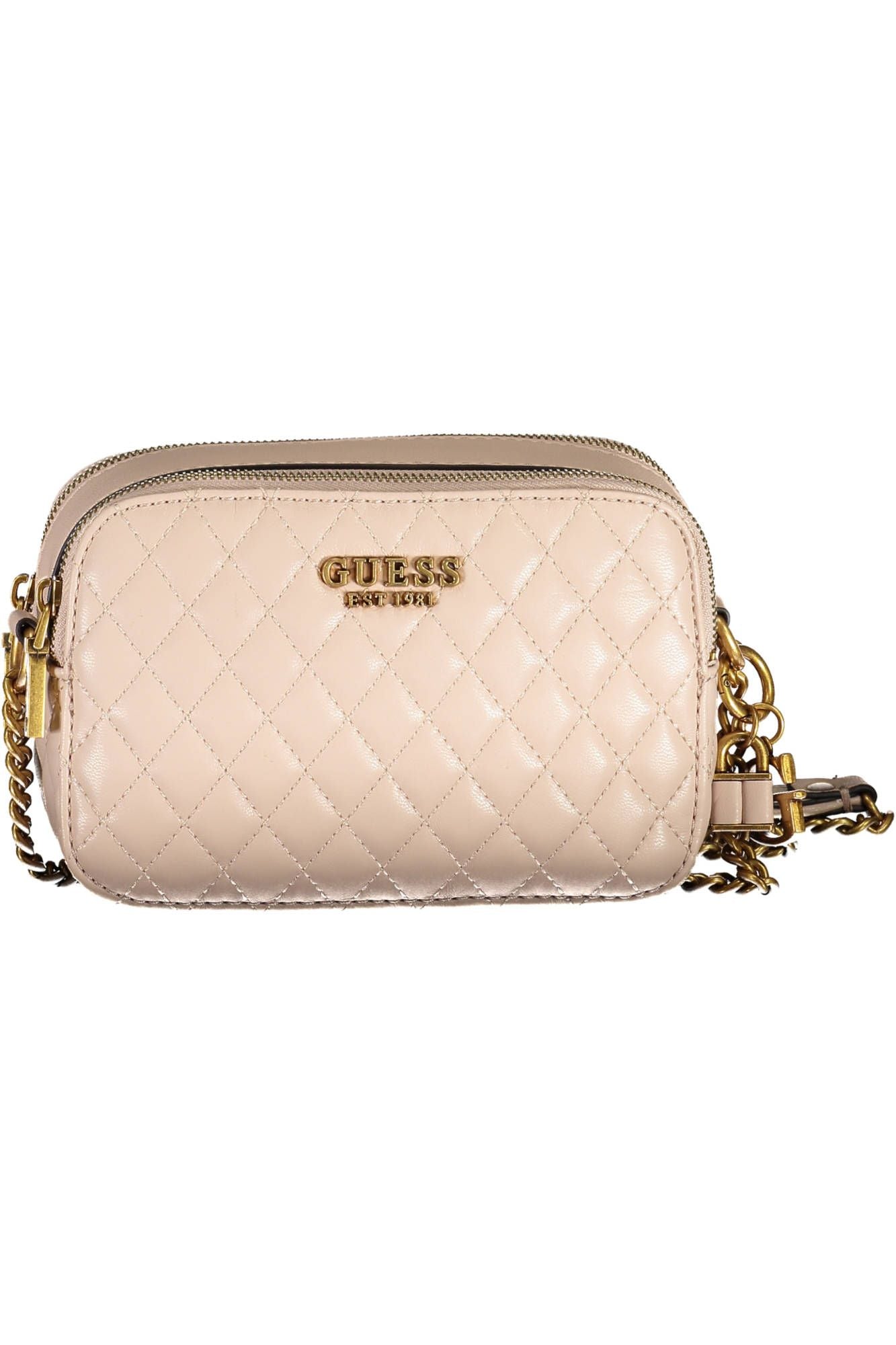 Guess Jeans Chic Pink Chain Shoulder Bag with Contrasting Details