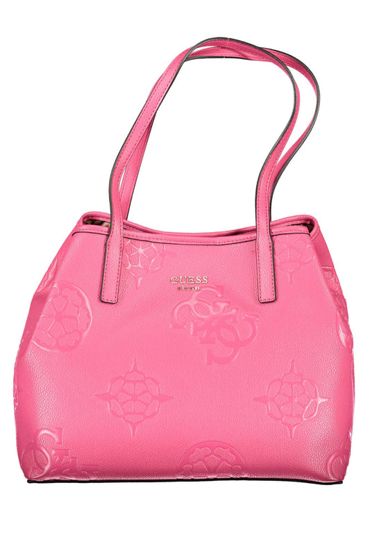 Guess Jeans Pink Chic Shoulder Bag with Contrasting Details