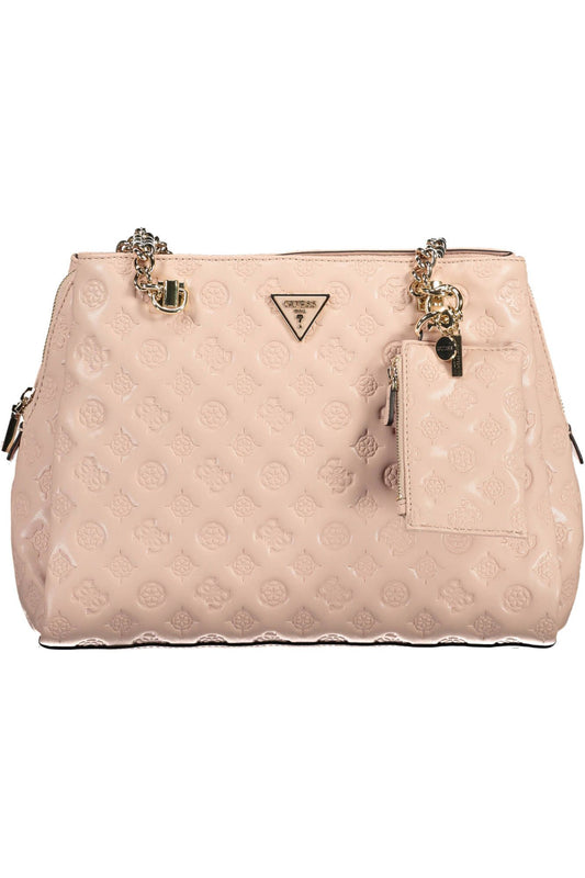 Guess Jeans Chic Pink Polyurethane Chain-Handle Bag