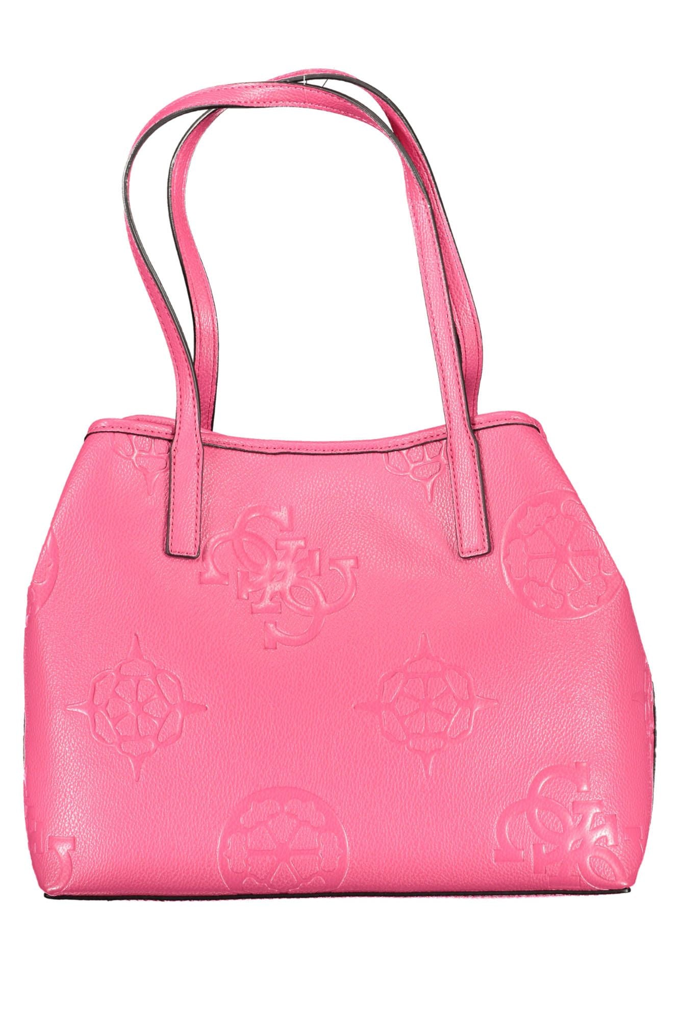 Guess Jeans Pink Chic Shoulder Bag with Contrasting Details