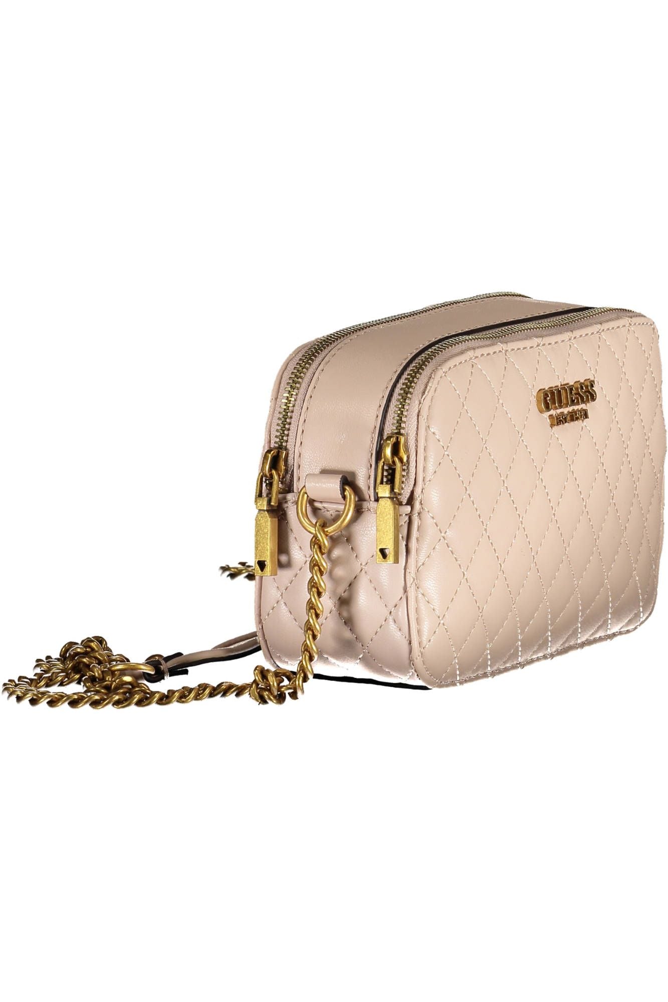 Guess Jeans Chic Pink Chain Shoulder Bag with Contrasting Details