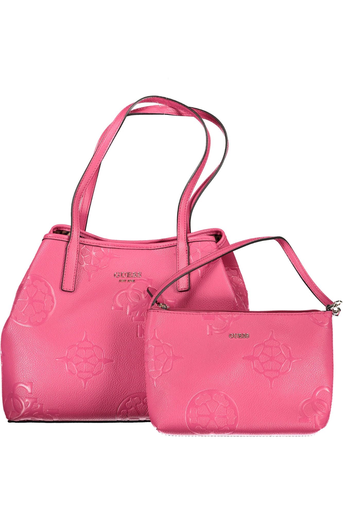 Guess Jeans Pink Chic Shoulder Bag with Contrasting Details