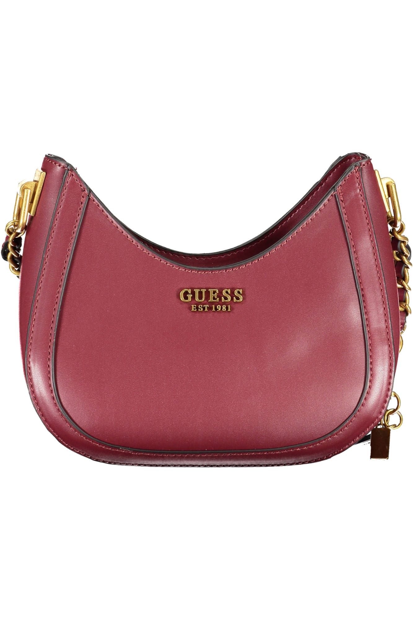 Guess Jeans Chic Purple Shoulder Bag with Contrast Details