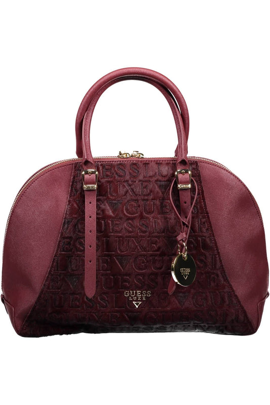 Guess Jeans Elegant Purple Leather Handbag with Logo Detail