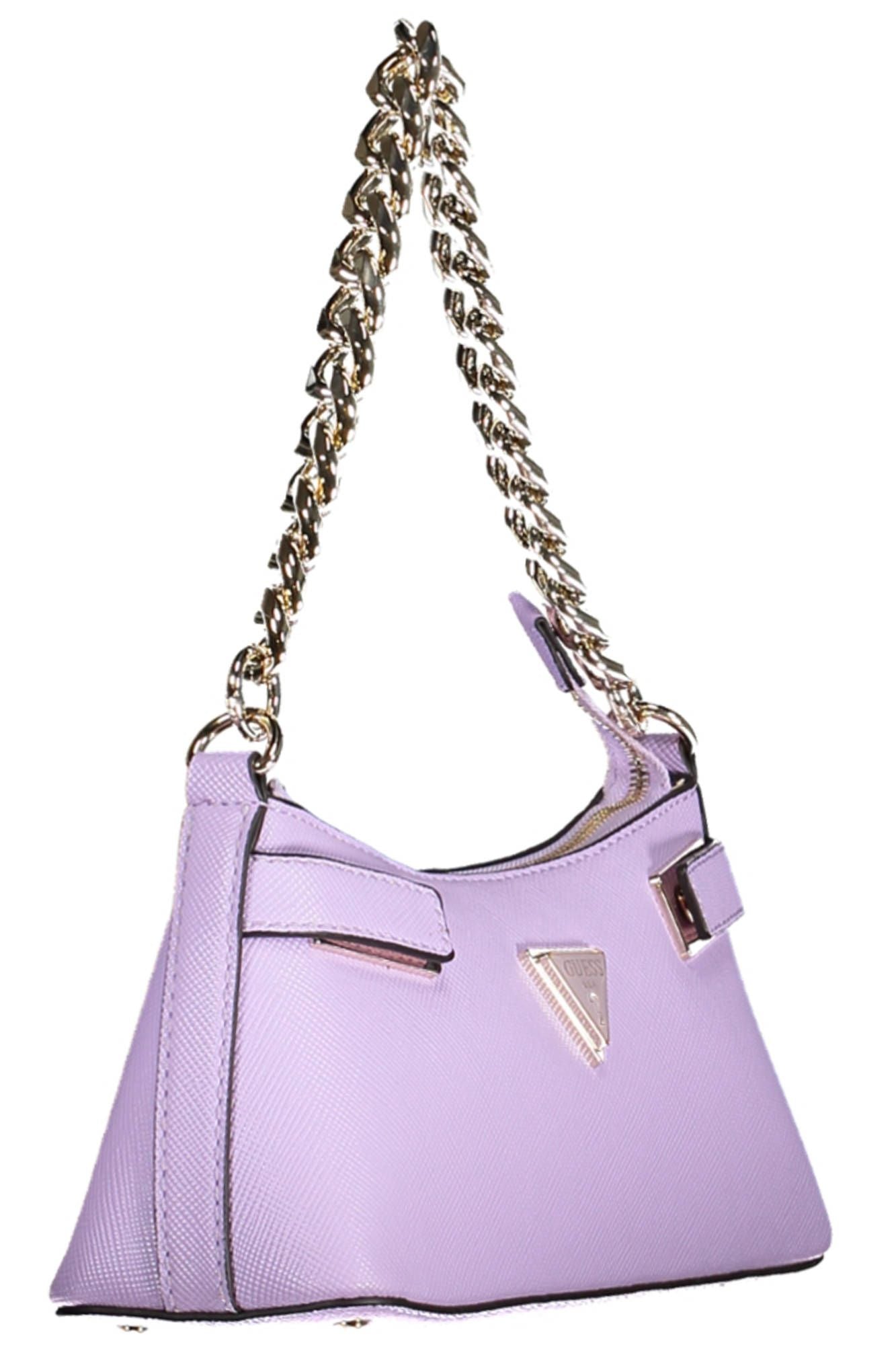 Guess Jeans Elegant Purple Chain Handle Satchel