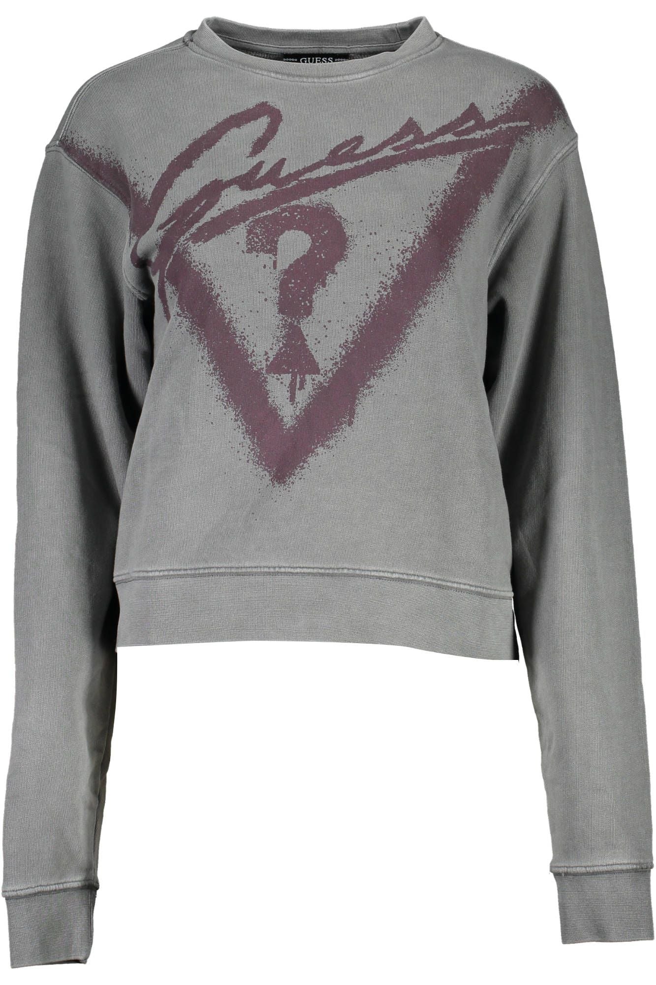 Guess Jeans Chic Grey Long-Sleeve Sweatshirt with Logo Detail