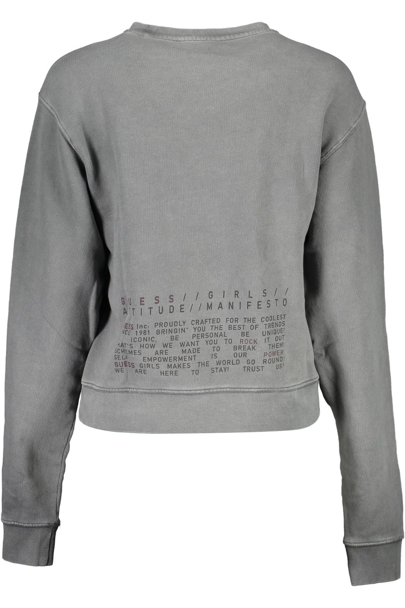 Guess Jeans Chic Grey Long-Sleeve Sweatshirt with Logo Detail