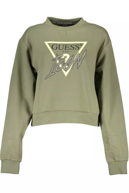 Guess Jeans Emerald Green Rhinestone Embellished Sweatshirt