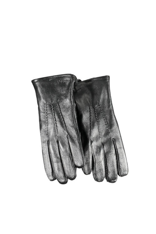 Guess Jeans Elegant Leather Gloves with Contrasting Accents