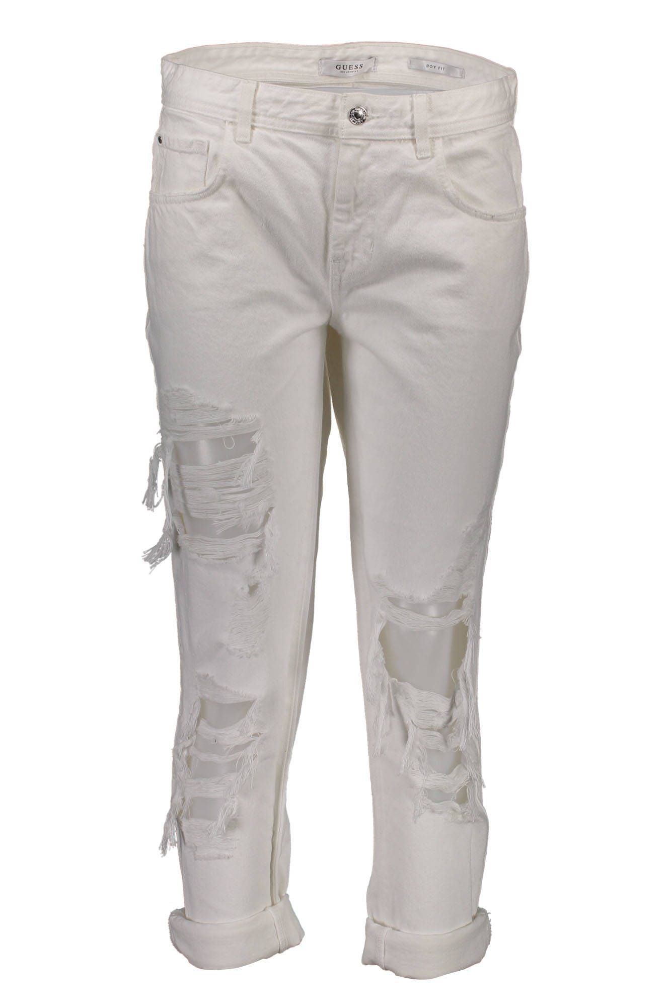 Guess Jeans Chic White Distressed Denim - Effortless Elegance