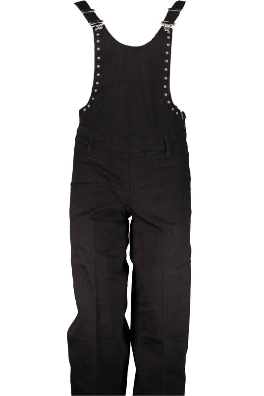 Guess Jeans Chic Side Zip Studded Black Dungarees