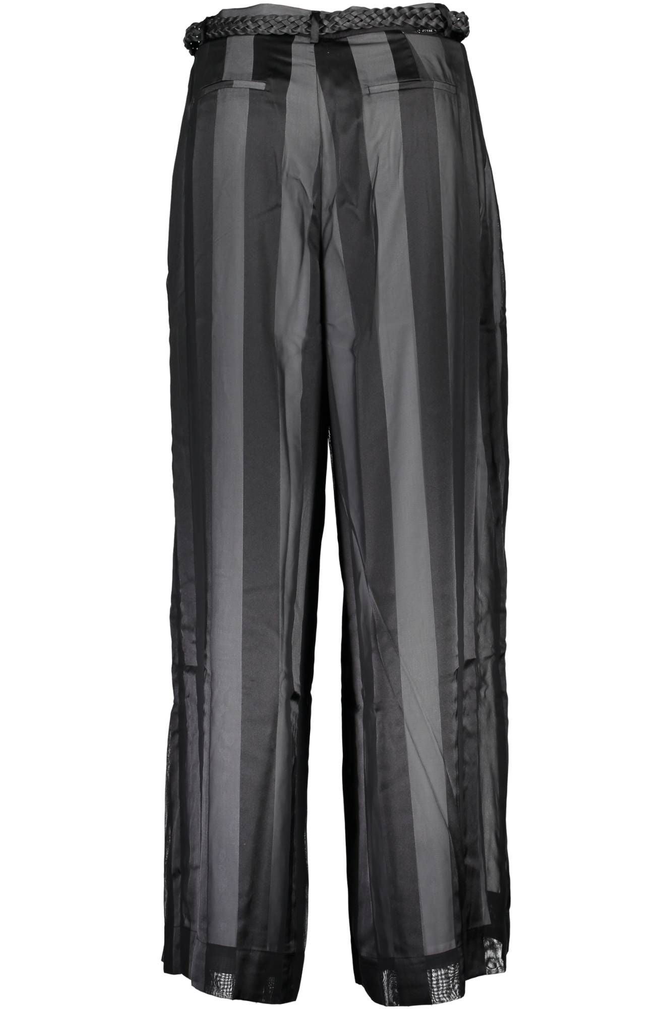 Guess Jeans Chic Black Polyester Trousers with Logo Detail